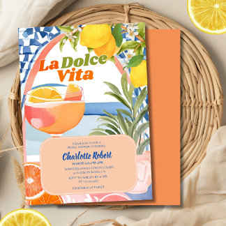 Invitation La dolce vita Italian Lemon été Enterrement de vie