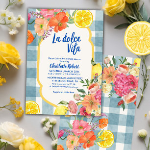 Invitation La dolce vita Italienne Citron été Douche nuptiale