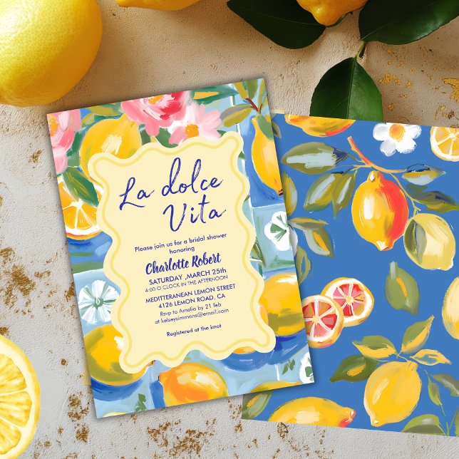 Invitation La dolce vita Italienne Citron été Douche nuptiale (Créateur téléchargé)