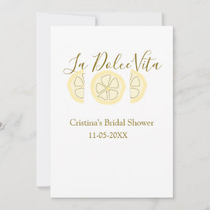 Invitation La Dolce Vita jaune citron enterrement de vie de j