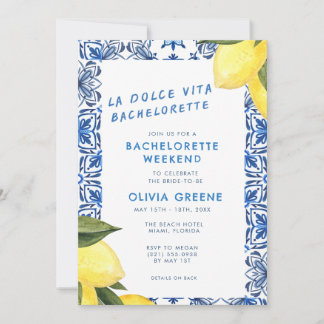 Invitation La Dolce Vita Lemon Week-end d'Enterrement de Vie 