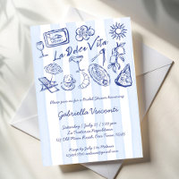 La dolce vita rayures bleues douche de mariée ital