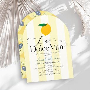 Invitation La Dolce Vita Rayures de Citron Arch Enterrement d