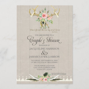 Invitation La douche BOHO de couples fait varier le pas de