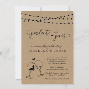 Invitation La douche de couple pour déguster le vin parfait