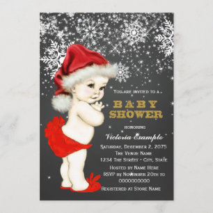 Invitation La Douche de Noël pour la petite fille