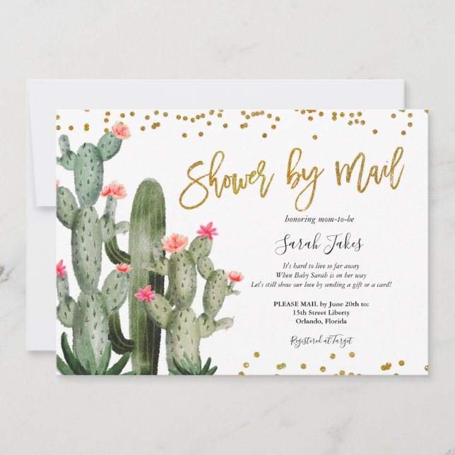 Invitation La douche Fiesta Cactus par courrier électronique (Devant)