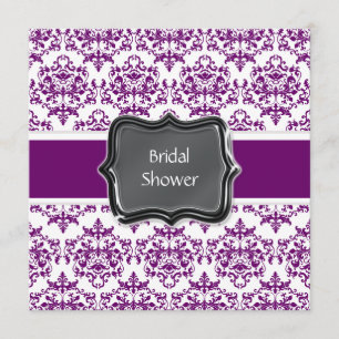 Invitation La douche nuptiale blanche pourpre personnalisent