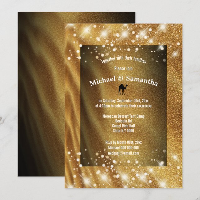 Invitation La dune de chameau de désert ponce épouser (Devant / Derrière)