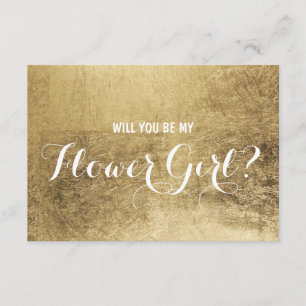 Invitation La fausse feuille d'or de luxe Serez-vous ma fleur