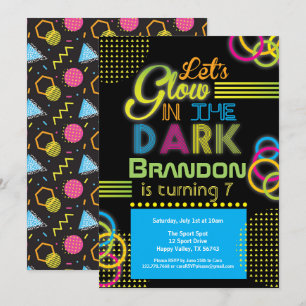 Invitation La fête bleue de l'anniversaire de l'enfant sombre