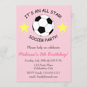 Invitation La fête d'anniversaire du football badine