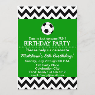 Invitation La fête d'anniversaire du football badine