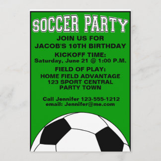Invitation La fête d'anniversaire du football badine
