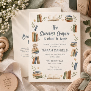 Invitation La Fête de Bébé Autour du Livre le Plus Mignon