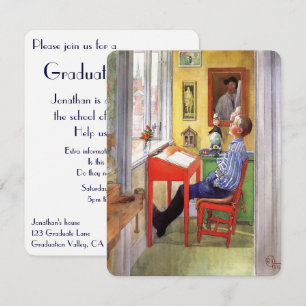 Invitation La fête de fin d'études d'Esbjorn faisant ses devo