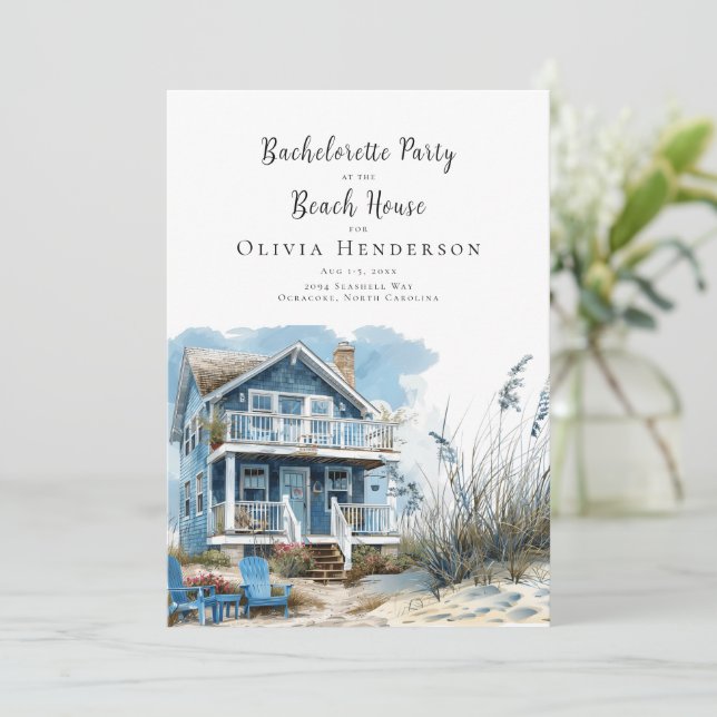 Invitation La fête de la Bachelorette au Beach House (Debout devant)