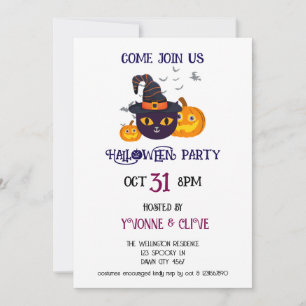 Invitation La fête de l'Halloween de la Sorcière
