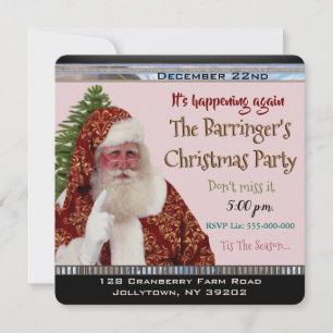 Invitation La fête de Noël du Père Noël arrive