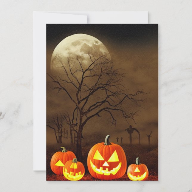 Invitation La fête Déplaisante du cimetière d'Halloween Bash (Devant)