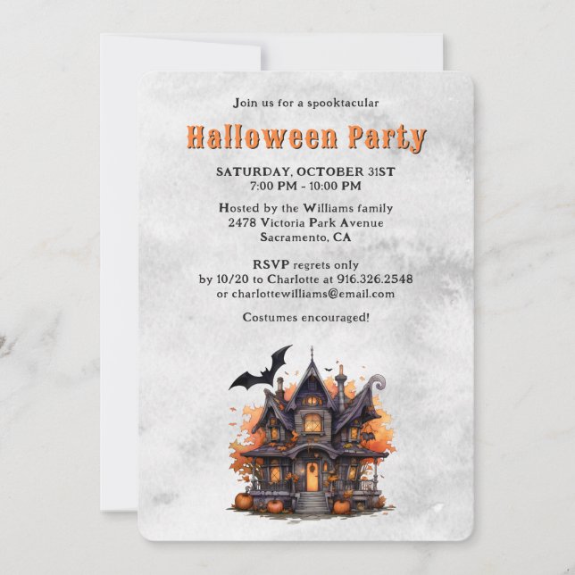 Invitation La fête d'Halloween Maison hantée Jack O'Lantern (Devant)