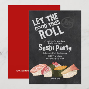 Invitation La Fête Du Sushi Laissait Les Bons Temps Faire Rou