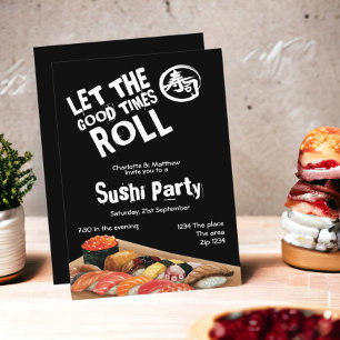 Invitation La Fête Du Sushi Laissait Les Bons Temps Faire Rou