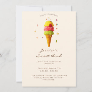 Invitation La fête sucrée de Jessica – Célébration de la glac
