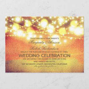 Invitation la ficelle allume l'invitation rougeoyant de