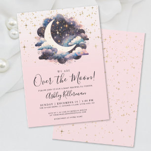 Invitation La Fille Au-Dessus Du Baby shower Lune