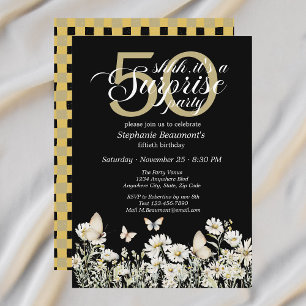 Invitation La Fleur sauvage blanche de la femme surprise 50èm