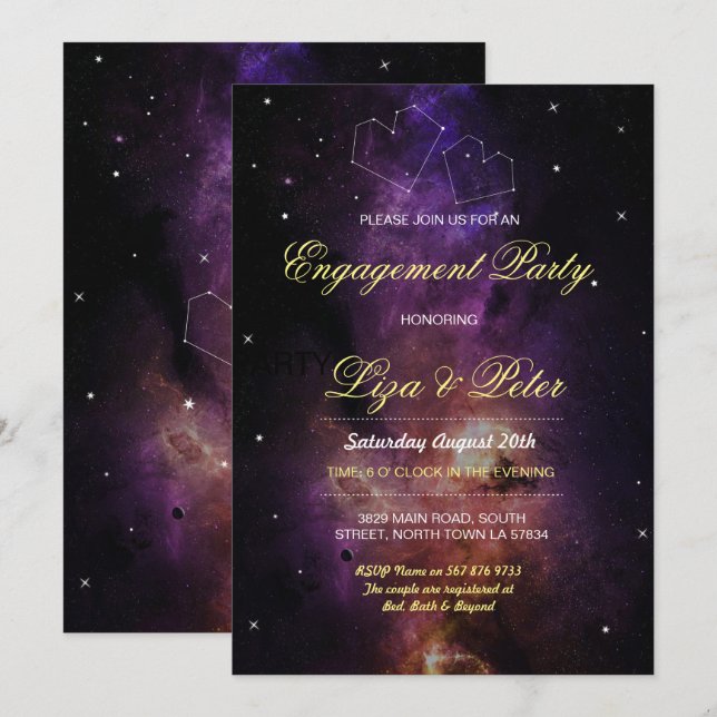 Invitation La galaxie tient le premier rôle l'invitation de (Devant / Derrière)