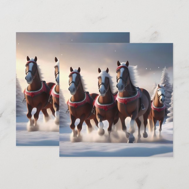 Invitation La galopante à travers la neige : les chevaux magi (Devant / Derrière)