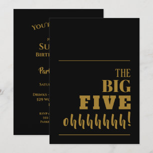 Invitation La GRANDE 50 Black Gold Birthday Party