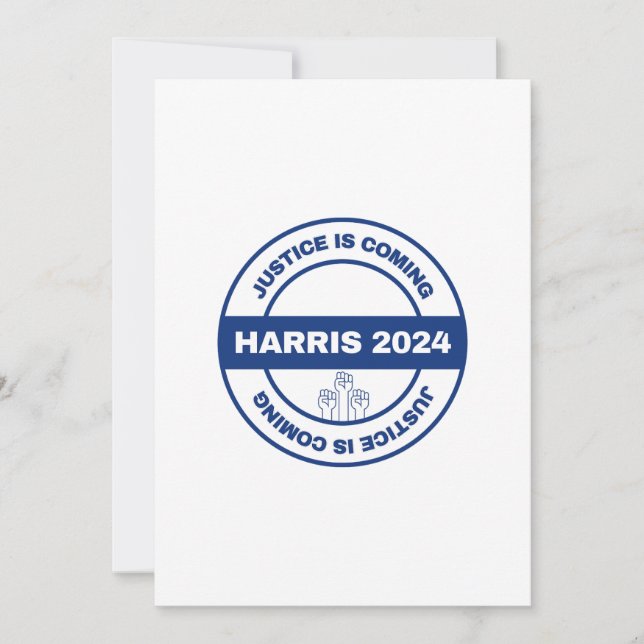 Invitation La justice arrive | Kamala harris Walz Election (Devant)