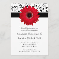 La marguerite rouge de Gerbera avec le Mariage de