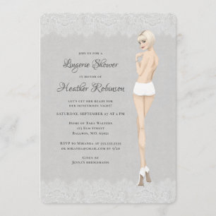 Invitation La mariée aux culottes Lacy Lingerie Shower