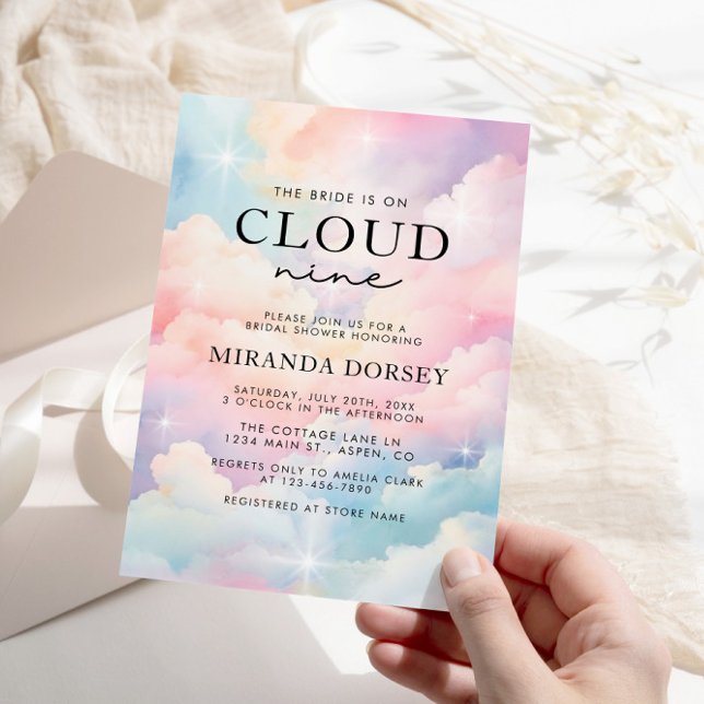 Invitation La Mariée Est Sur Cloud Neuf Fête des mariées (Créateur téléchargé)