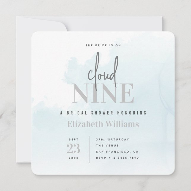 Invitation La mariée est sur Cloud Neuf Fête des mariées mode (Devant)