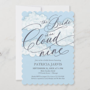 Invitation La mariée est sur un nuage moderne pour la fête de