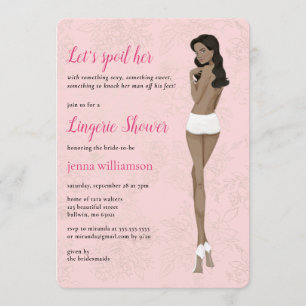 Invitation La mariée rose dans ses culottes douche lingerie