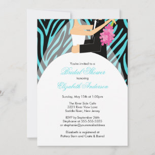 Invitation La mariée Turquoise Zebra