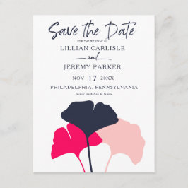 Invitation La marine moderne, les Feuilles de Ginkgo roses sa