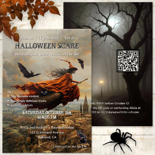 Invitation La méchante sorcière adulte Halloween effrayante