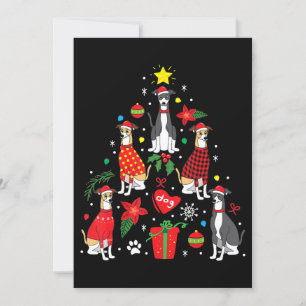 Invitation La mère d'un chien d'ornement de Noël italien Grey