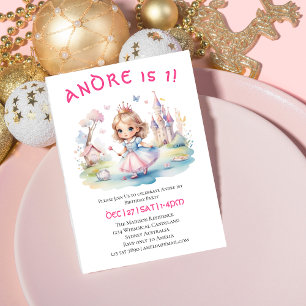 Invitation La mignonne princesse en Whimsical au pays des mer