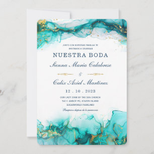 Invitation La moderna invitación de boda en acuarela de color