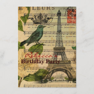 Invitation la musique note Tour Eiffel de Paris de Français