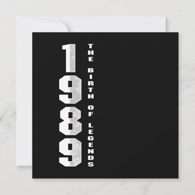 Invitation La naissance des légendes 1989 31 st Cadeau d'anni (Devant)