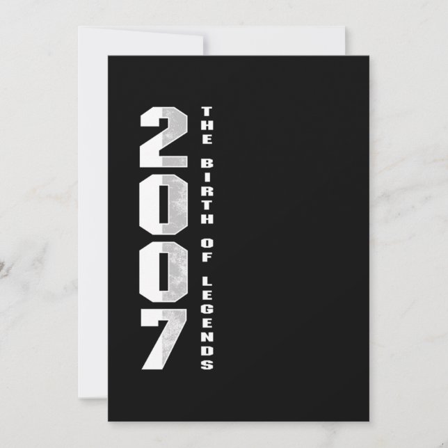 Invitation La naissance des légendes 2007 13 e cadeau d'anniv (Devant)